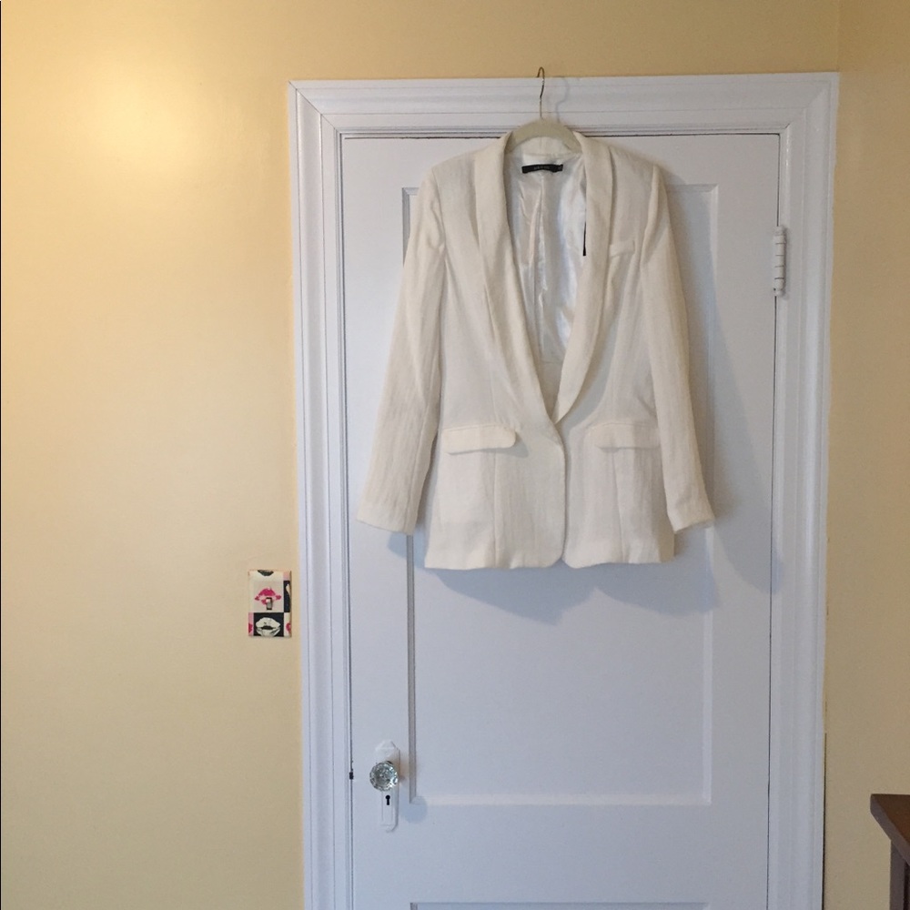 White Off White Blazer Size M Ark & Co